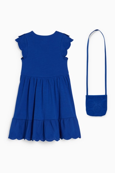 Bambine - Set - vestito e borsa - 2 pezzi - blu scuro