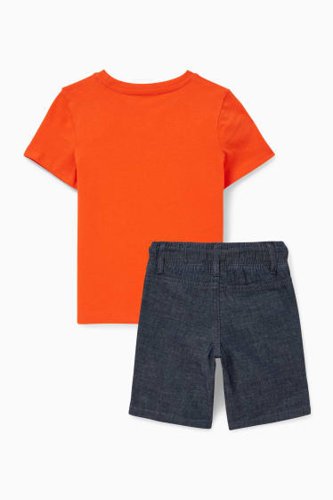 Children - Set - short sleeve T-shirt and shorts - 2 piece - orange