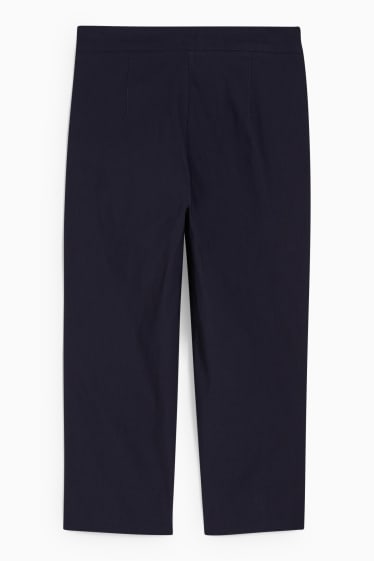 Women - Cloth trousers - high waist - cigarette fit - dark blue