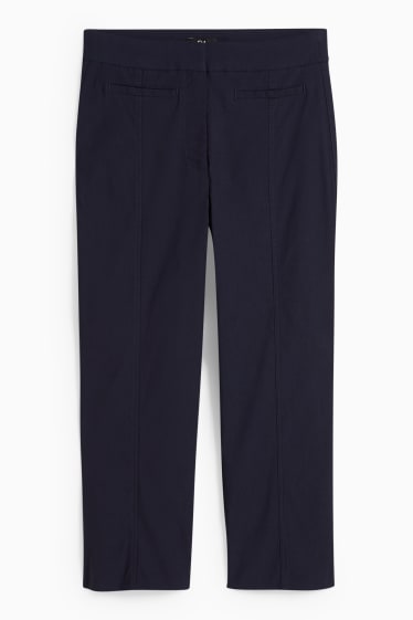 Women - Cloth trousers - high waist - cigarette fit - dark blue