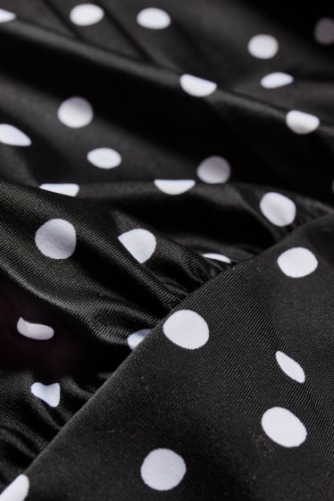 Donna - Top tankini - imbottito - LYCRA® XTRA LIFE™ - a pois - nero