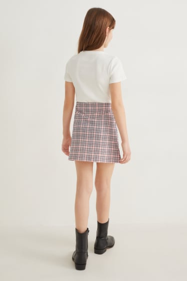 Bambine - Set - t-shirt e gonna - 2 pezzi - bianco