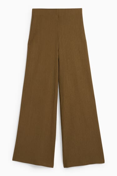 Damen - Jersey-Hose - Wide Leg - dunkelgrün
