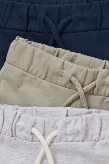 Bébés - Lot de 3 - shorts en molleton pour bébé - bleu / gris