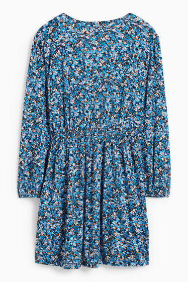 Kobiety - Ciążowa koszulka z długim rękawem - w kwiatki - ciemnoniebieski