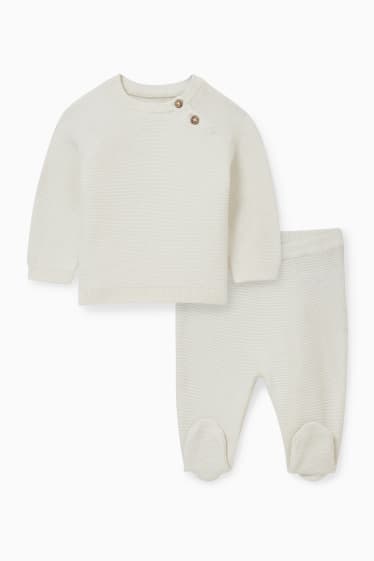 Babys - Baby-Outfit - 2 teilig - cremeweiß