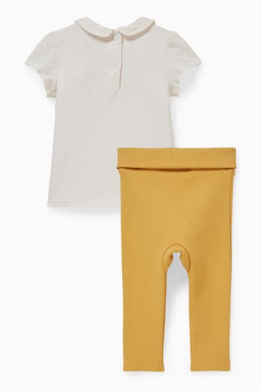 Babys - Minnie Maus - Baby-Outfit - 2 teilig - weiß / gelb