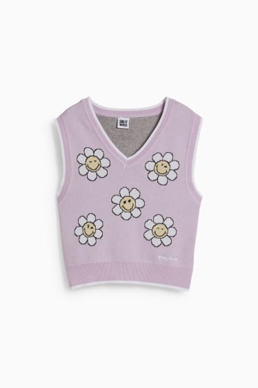 Damen - CLOCKHOUSE - Pullunder - SmileyWorld® - flieder