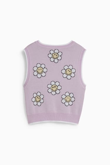 Damen - CLOCKHOUSE - Pullunder - SmileyWorld® - flieder