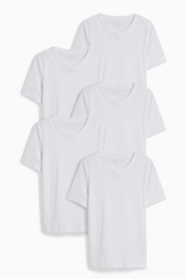 Mujer - Pack de 5 - camisetas - blanco