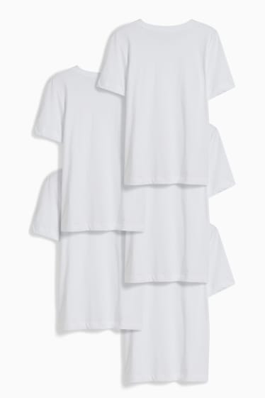 Damen - Multipack 5er - T-Shirt - weiß