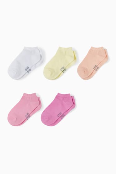 Enfants - Lot de 5 paires - chaussettes de sport - rose