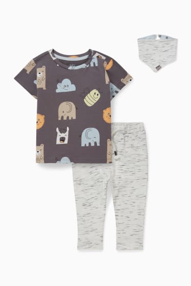 Babys - Baby-Outfit - 3 teilig - dunkelgrau