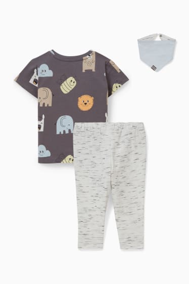 Babys - Baby-Outfit - 3 teilig - dunkelgrau