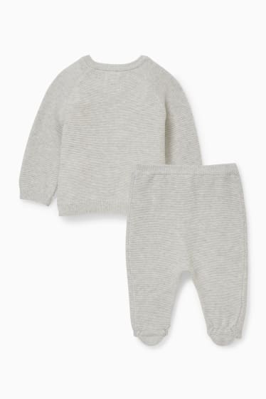 Baby Jungen - Baby-Outfit - 2 teilig - hellgrau