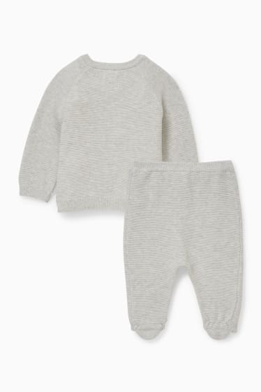 Babys - Babyoutfit - 2-delig - lichtgrijs