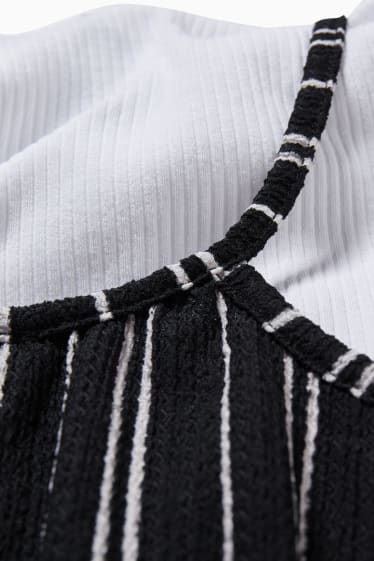 Dětské - Souprava - overal a tričko s krátkým rukávem - 2dílná - černá/bílá
