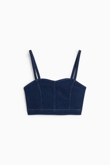 Women - CLOCKHOUSE - denim bodice - LYCRA® - blue denim