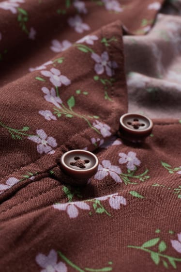 Femmes - CLOCKHOUSE - robe - motif floral - marron foncé