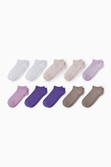 Damen - Multipack 10er - Sneakersocken - lila