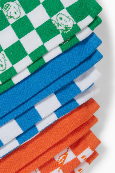 Damen - Multipack 5er - Sneakersocken mit Motiv - Snoopy - grün