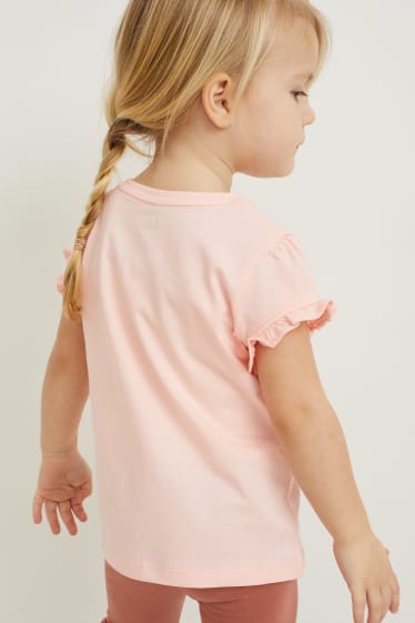 Kinderen - Set van 3 - T-shirt - fuchsiarood