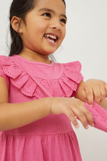 Kinder - Set - Kleid und Tasche - 2 teilig - pink