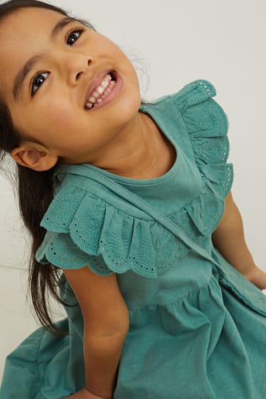 Kinder Mädchen - Set - Kleid und Tasche - 2 teilig - grün