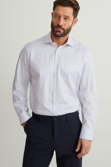 Herren - Businesshemd - Regular Fit - Cutaway - bügelleicht - weiß