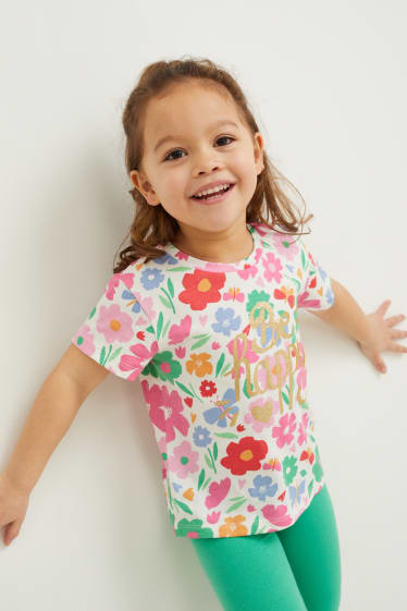 Bambini - Maglia a maniche corte - a fiori - bianco crema