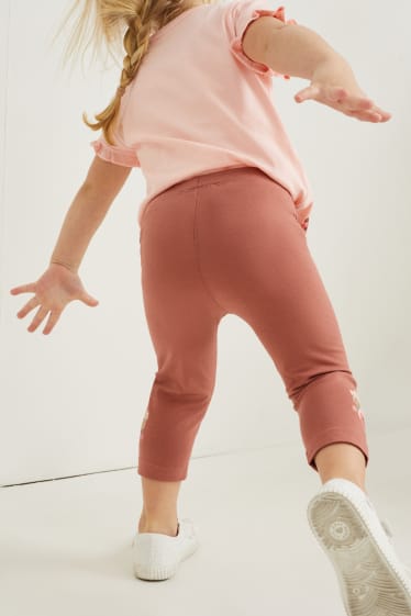 Bambini - Confezione da 3 - unicorni - leggings - marrone / rosa