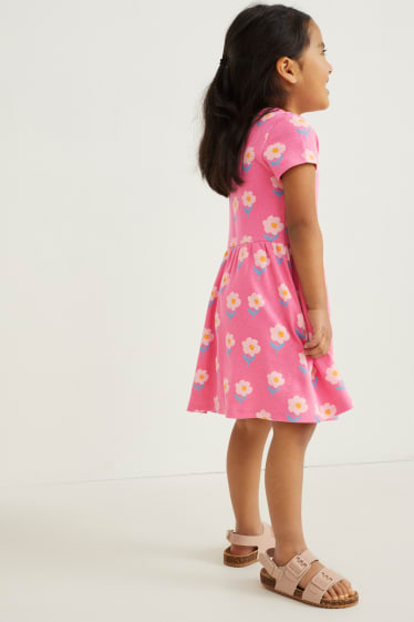 Children Girls - Dress - floral - pink