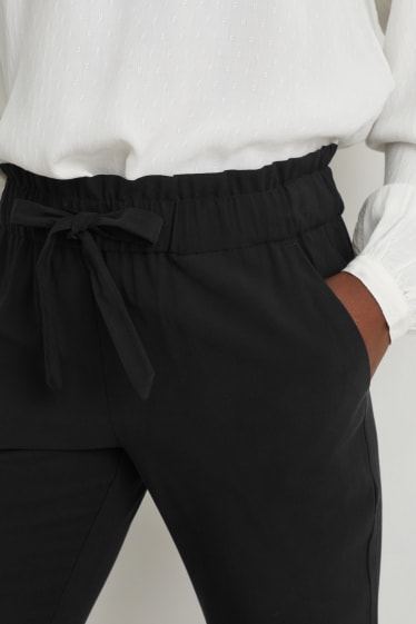 Damen - Stoffhose - High Waist - Regular Fit - schwarz
