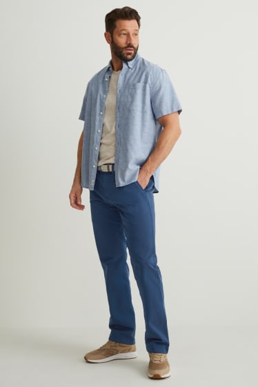 Herren - Chino mit Gürtel - Regular Fit - dunkelblau
