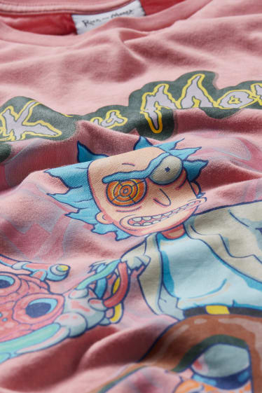 Mujer - CLOCKHOUSE - camiseta - Rick y Morty - coral
