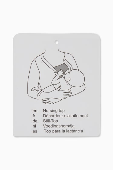 Dona - Samarreta de lactància - de ratlles - blanc/taronja