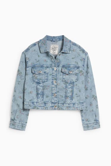 Bambini - Giacca di jeans - a fiori - jeans azzurro