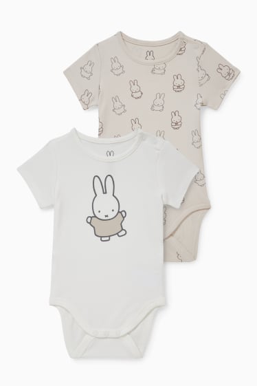 Unisexe - Lot de 2 - Miffy - bodys pour bébé - blanc / beige