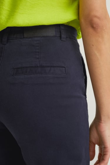 Femmes - Pantalon - high waist - wide leg - bleu foncé