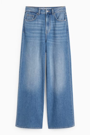 Damen - CLOCKHOUSE - Wide Leg Jeans - High Waist - jeansblau