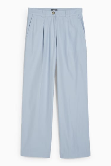 Damen - Stoffhose - High Waist - Wide leg - hellblau