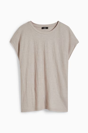 Dames - T-shirt - beige