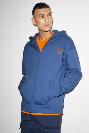 Herren - Sweatjacke mit Kapuze - blau