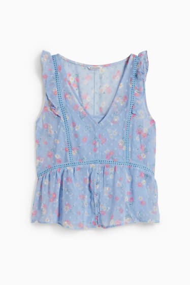 Donna - CLOCKHOUSE - top a blusa - a fiori - azzurro