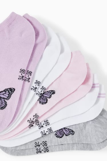 Bambini - Confezione da 5 - farfalle - calzini corti con motivo - rosa