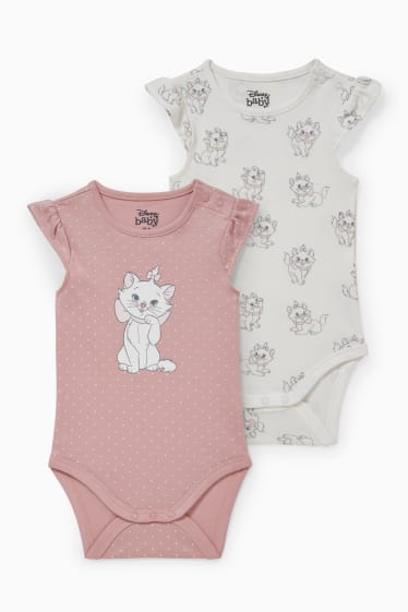 Babys - Set van 2 - Aristocats - rompertje - wit / roze