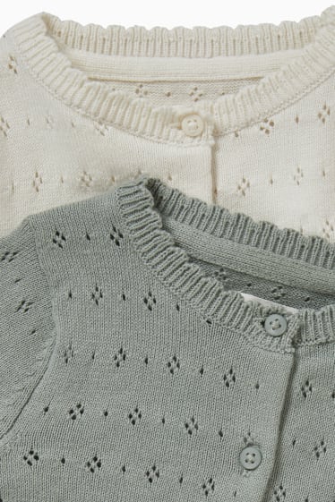 Bébés - Lot de 2 - gilets en maille pour bébé - blanc / vert