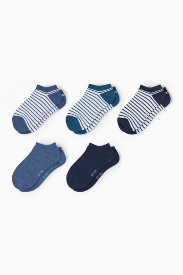 Enfants garçons - Lot de 5 paires - chaussettes - à rayures - bleu