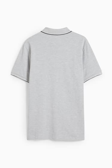 Mężczyźni - Koszulka polo - jasnoszary-melanż