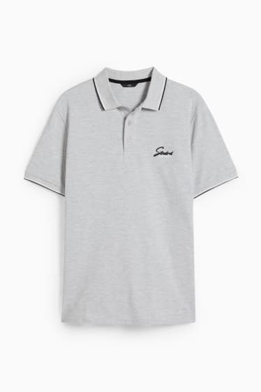 Bărbați - Tricou polo - gri deschis melanj